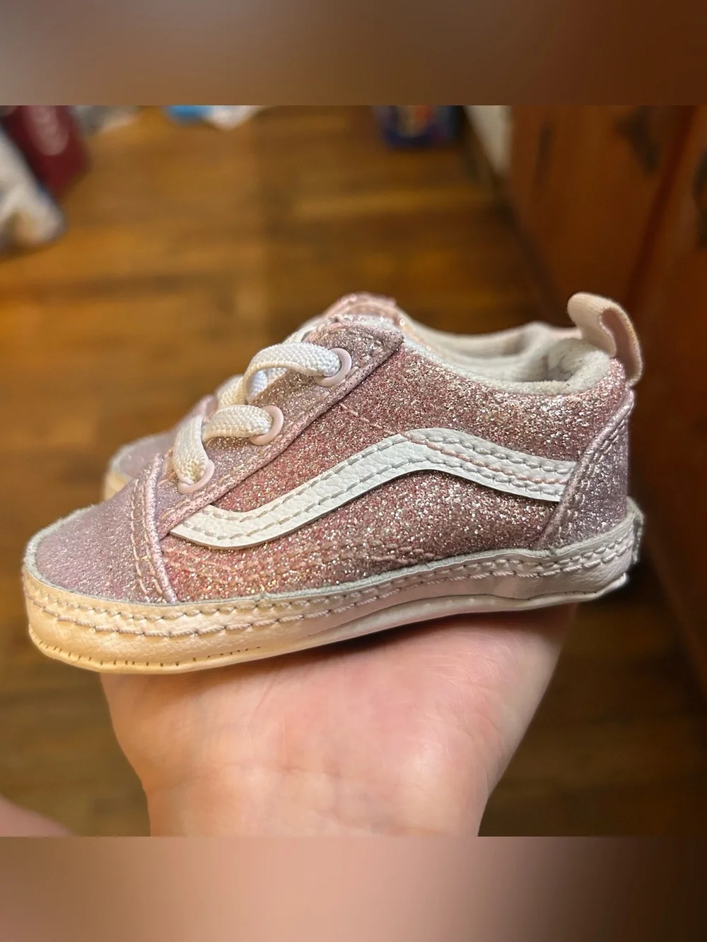pink sparkle baby vans